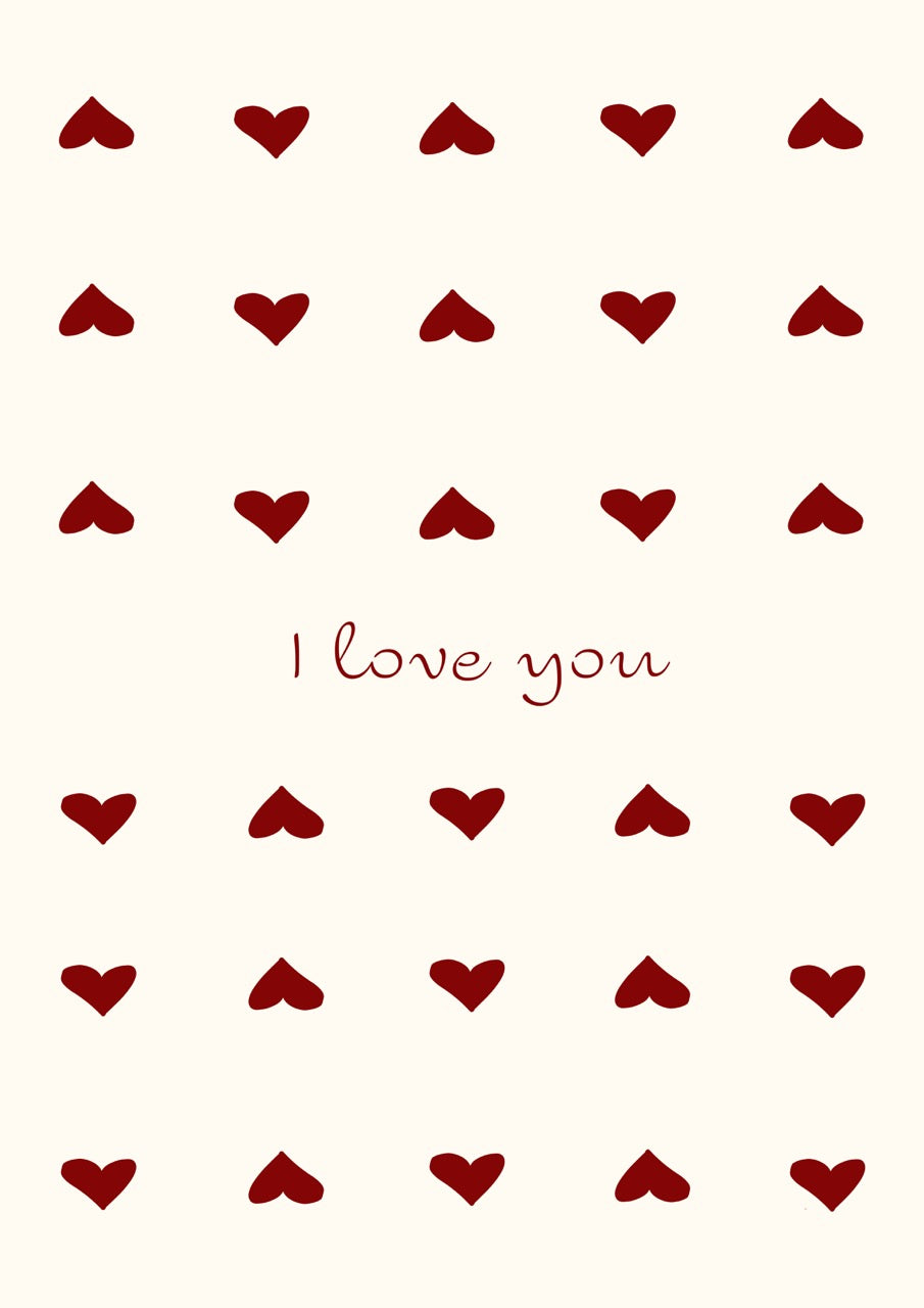 I Love You Hearts Card