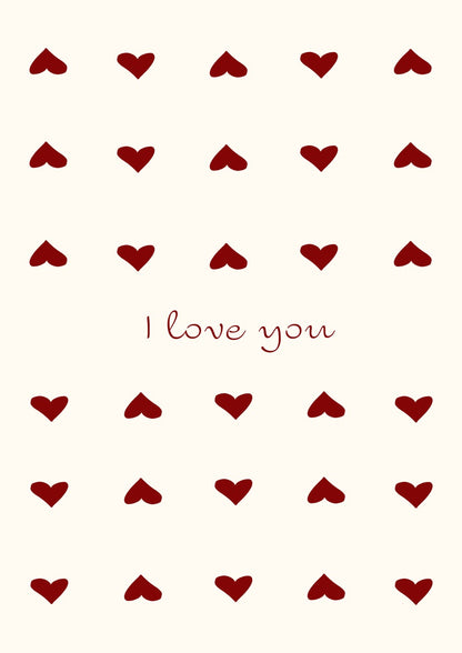 I Love You Hearts Card