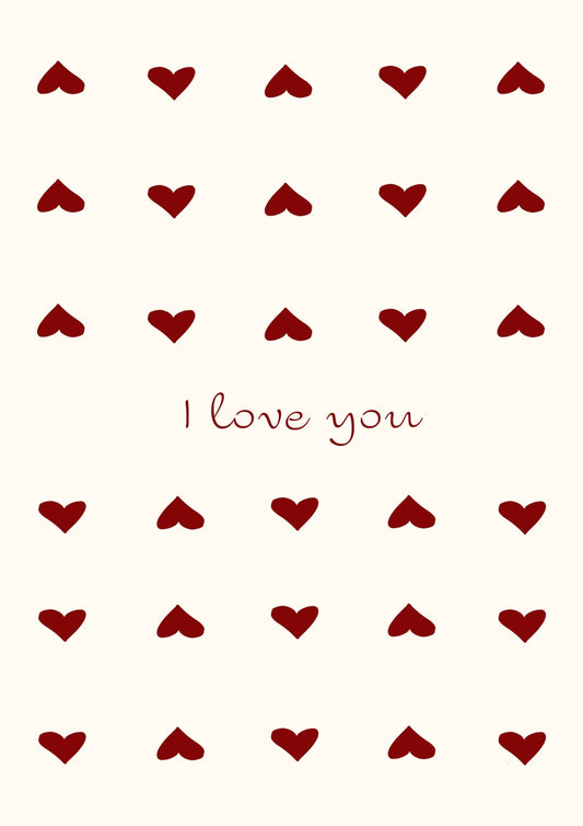 I Love You Hearts Card